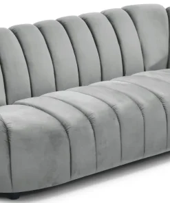 Canapé 3 places design Sidonie Velours Gris