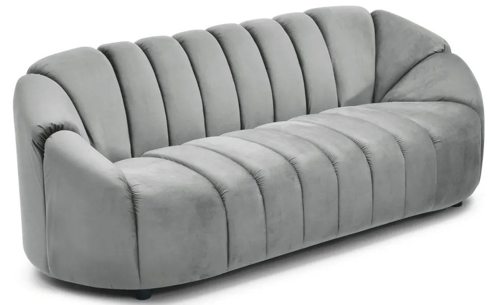 Canapé 3 places design Sidonie Velours Gris