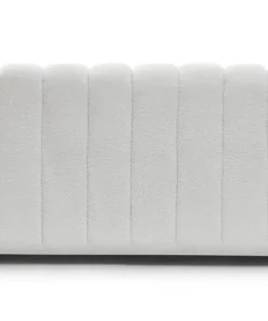 Canapé 3 places design Sidonie Tissu bouclette Blanc