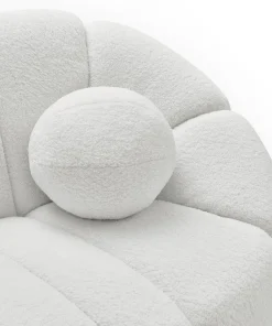 Canapé 3 places design Sidonie Tissu bouclette Blanc