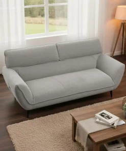 Canapé 3 places moderne avec dossier réglable Ghislain Velours côtelé Gris
