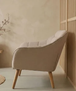 Canapé 2 places Scandinave Zentao Tissu Beige