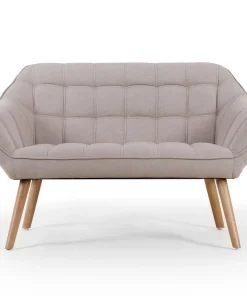Canapé 2 places Scandinave Zentao Tissu Beige