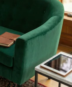 Canapé 2 places scandinave Savoy Velours Vert