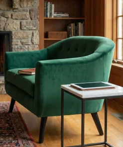 Canapé 2 places scandinave Savoy Velours Vert