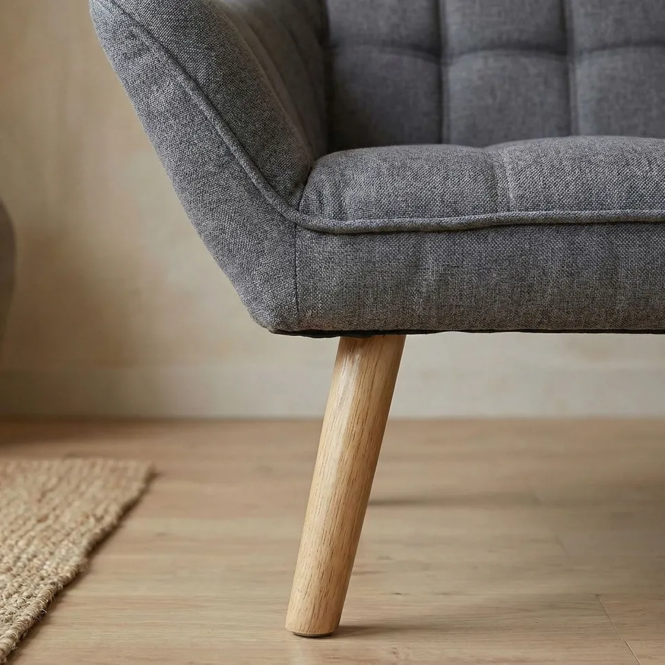 Canapé 3 places Scandinave Zentao Tissu Gris Clair