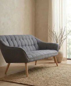 Canapé 3 places Scandinave Zentao Tissu Gris Clair