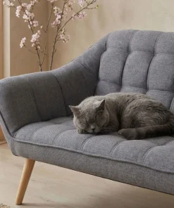 Canapé 3 places Scandinave Zentao Tissu Gris Clair