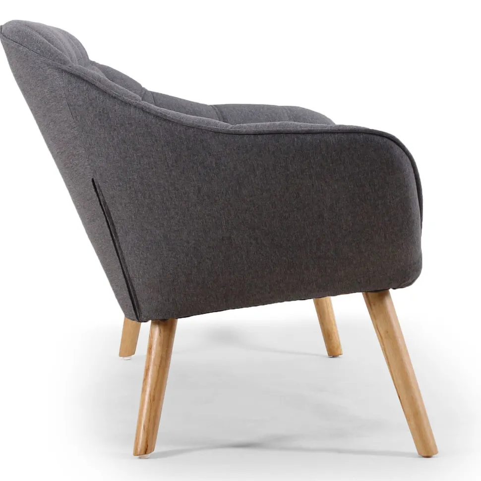 Canapé 3 places Scandinave Zentao Tissu Gris Clair