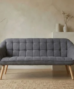 Canapé 3 places Scandinave Zentao Tissu Gris Clair