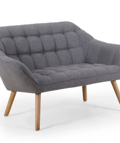 Canapé 2 places Scandinave Zentao Tissu Gris Clair