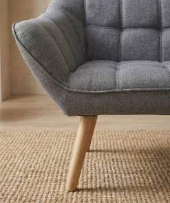 Canapé 2 places Scandinave Zentao Tissu Gris Clair