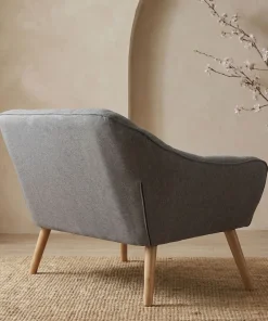 Canapé 2 places Scandinave Zentao Tissu Gris Clair