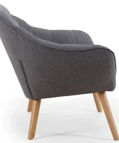 Canapé 2 places Scandinave Zentao Tissu Gris Clair