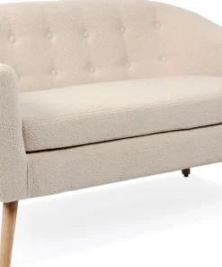 Canapé 2 places style scandinave Savoy Tissu Bouclette Beige