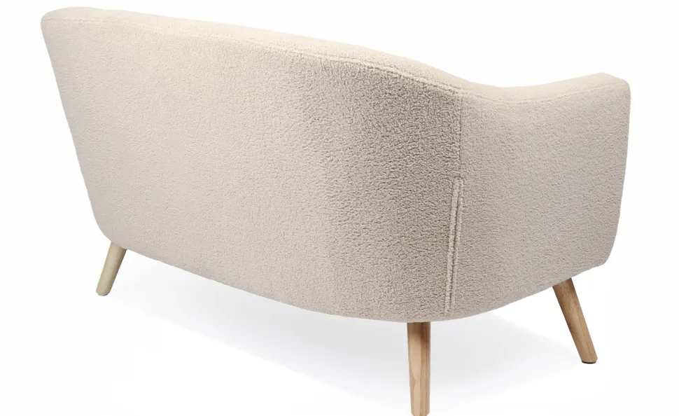 Canapé 2 places style scandinave Savoy Tissu Bouclette Beige
