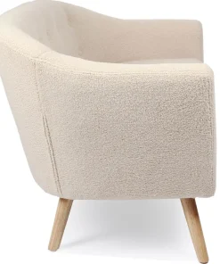 Canapé 2 places style scandinave Savoy Tissu Bouclette Beige