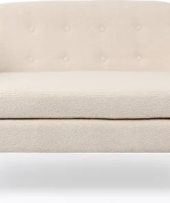 Canapé 2 places style scandinave Savoy Tissu Bouclette Beige