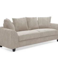 Canapé contemporain 3 places Mozart Velours côtelé Beige