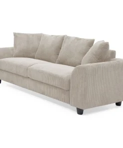 Canapé contemporain 3 places Mozart Velours côtelé Beige