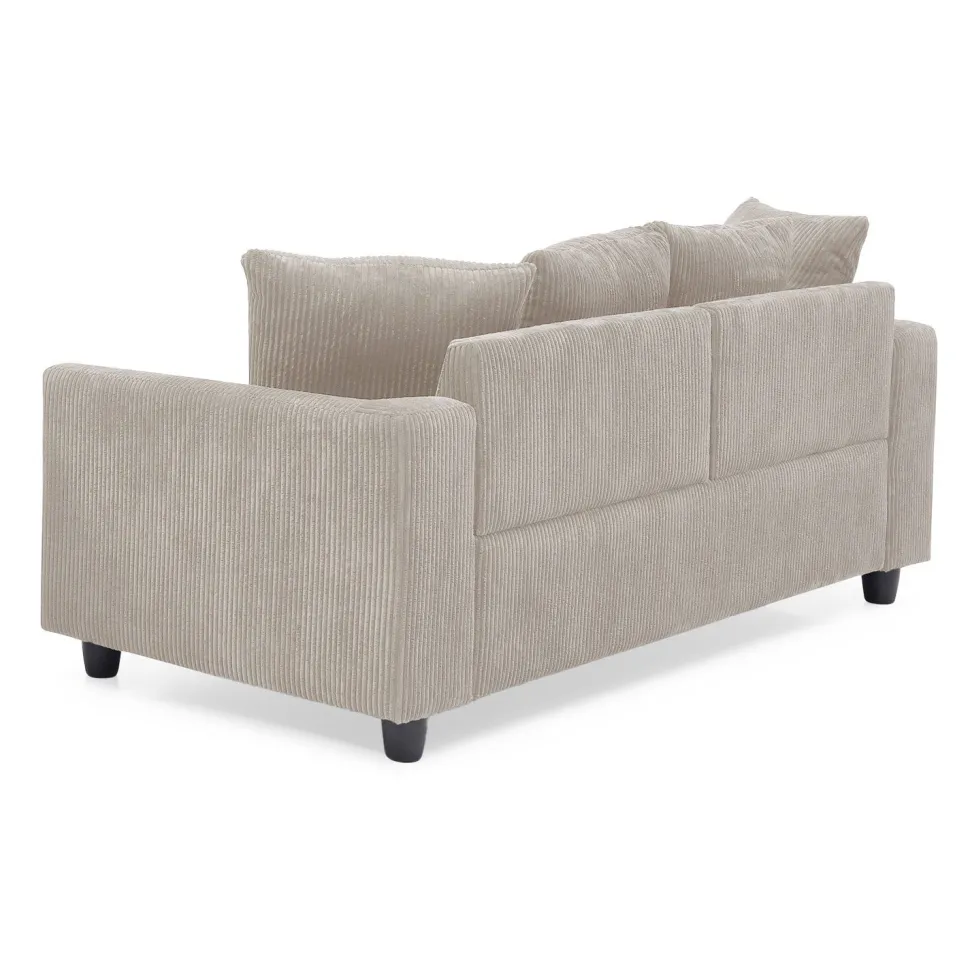 Canapé contemporain 3 places Mozart Velours côtelé Beige