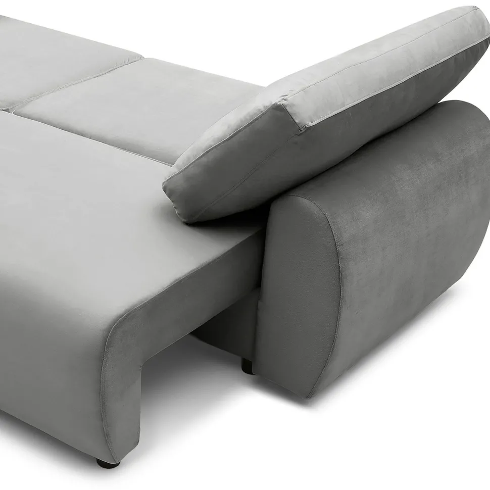 Canapé convertible 3 places Traviata Velours Gris