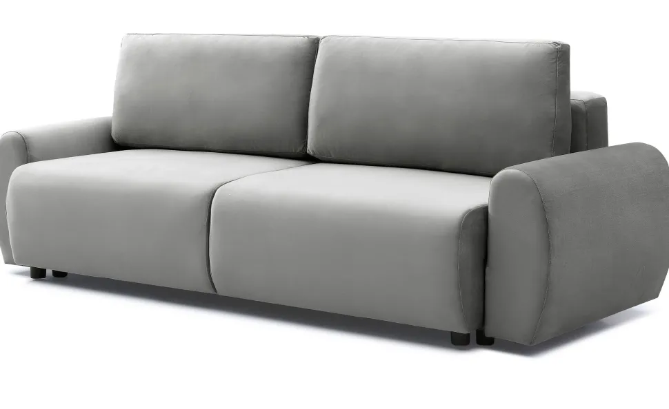 Canapé convertible 3 places Traviata Velours Gris
