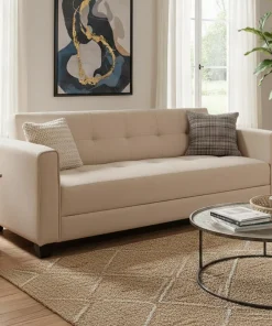 Canapé convertible 3 places Clayton Tissu Beige