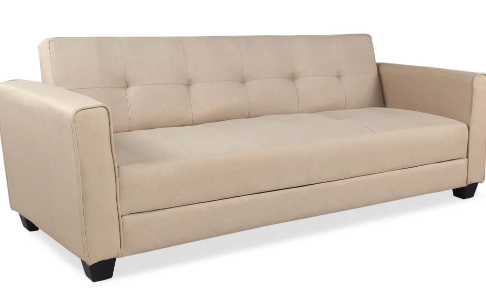 Canapé convertible 3 places Clayton Tissu Beige