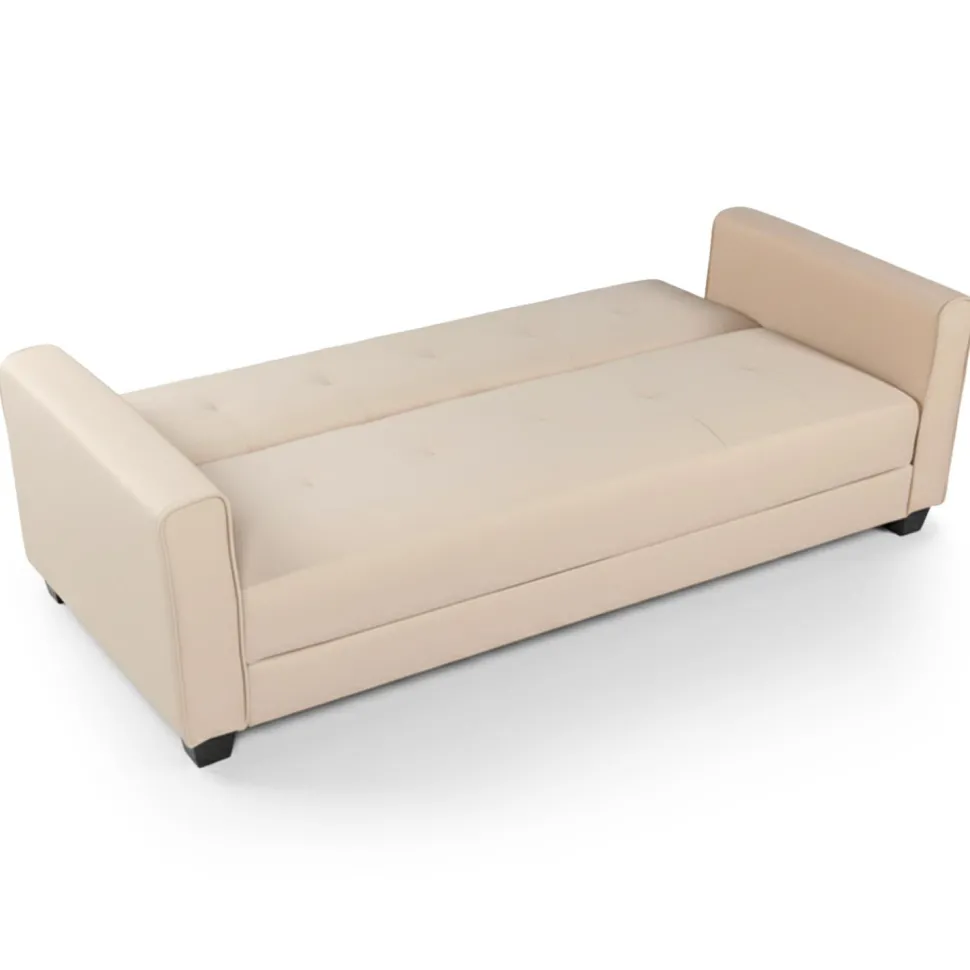 Canapé convertible 3 places Clayton Tissu Beige