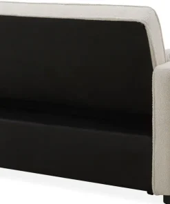Canapé convertible 2 places Komaria Tissu bouclette Crème
