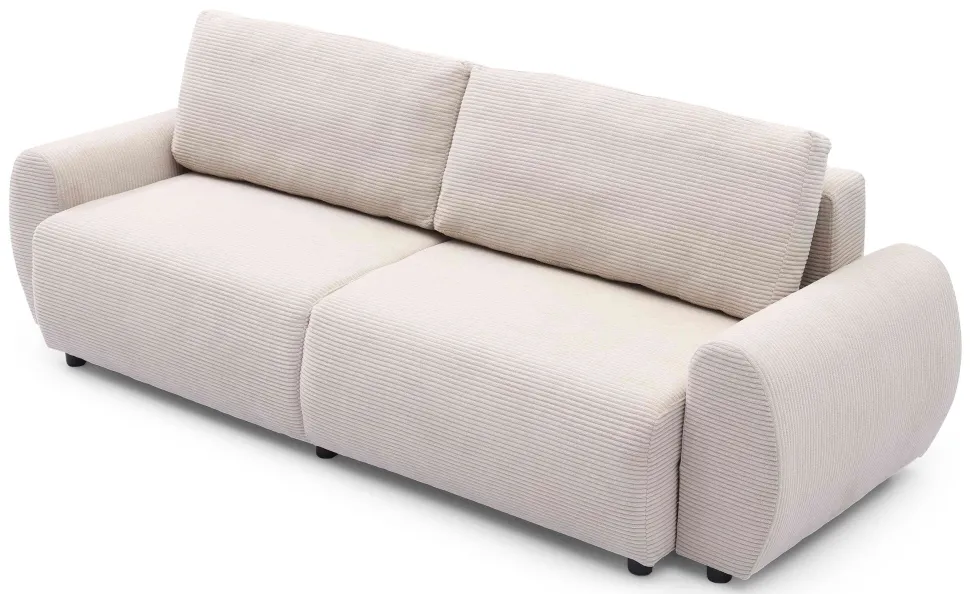 Canapé convertible 3 places Traviata Velours côtelé Beige