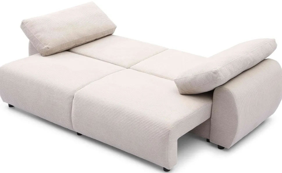 Canapé convertible 3 places Traviata Velours côtelé Beige