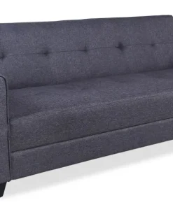 Canapé convertible 3 places Clayton Tissu Gris foncé