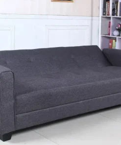 Canapé convertible 3 places Clayton Tissu Gris foncé