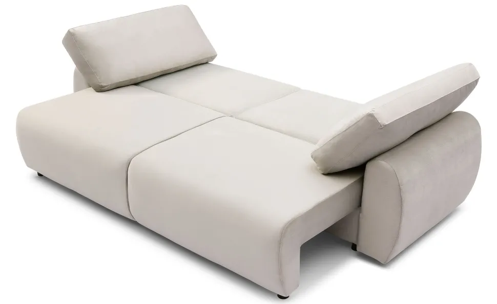 Canapé convertible 3 places Traviata Velours Beige