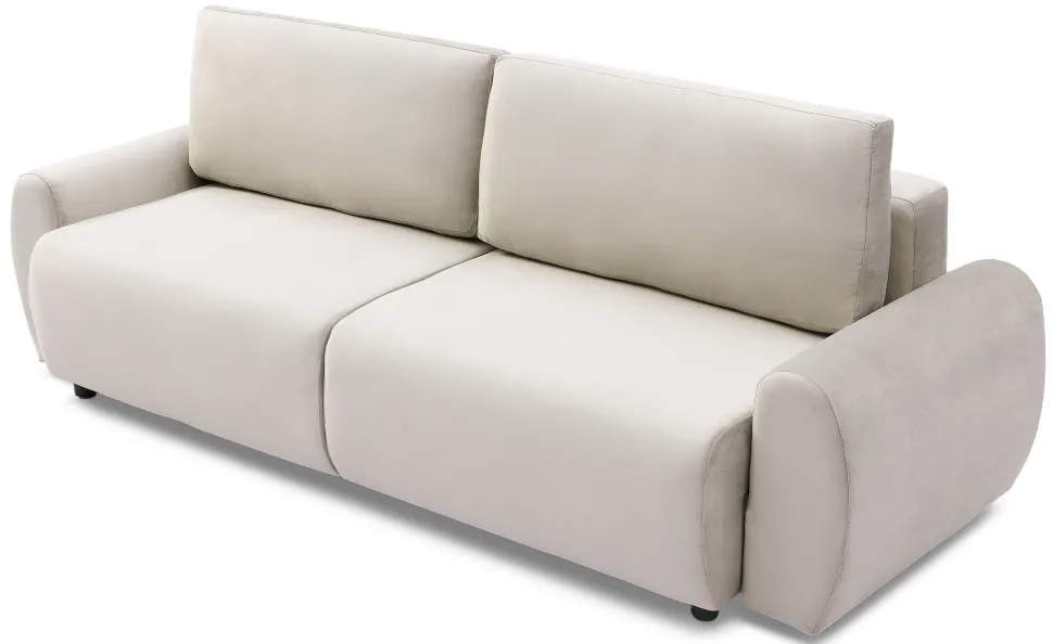 Canapé convertible 3 places Traviata Velours Beige