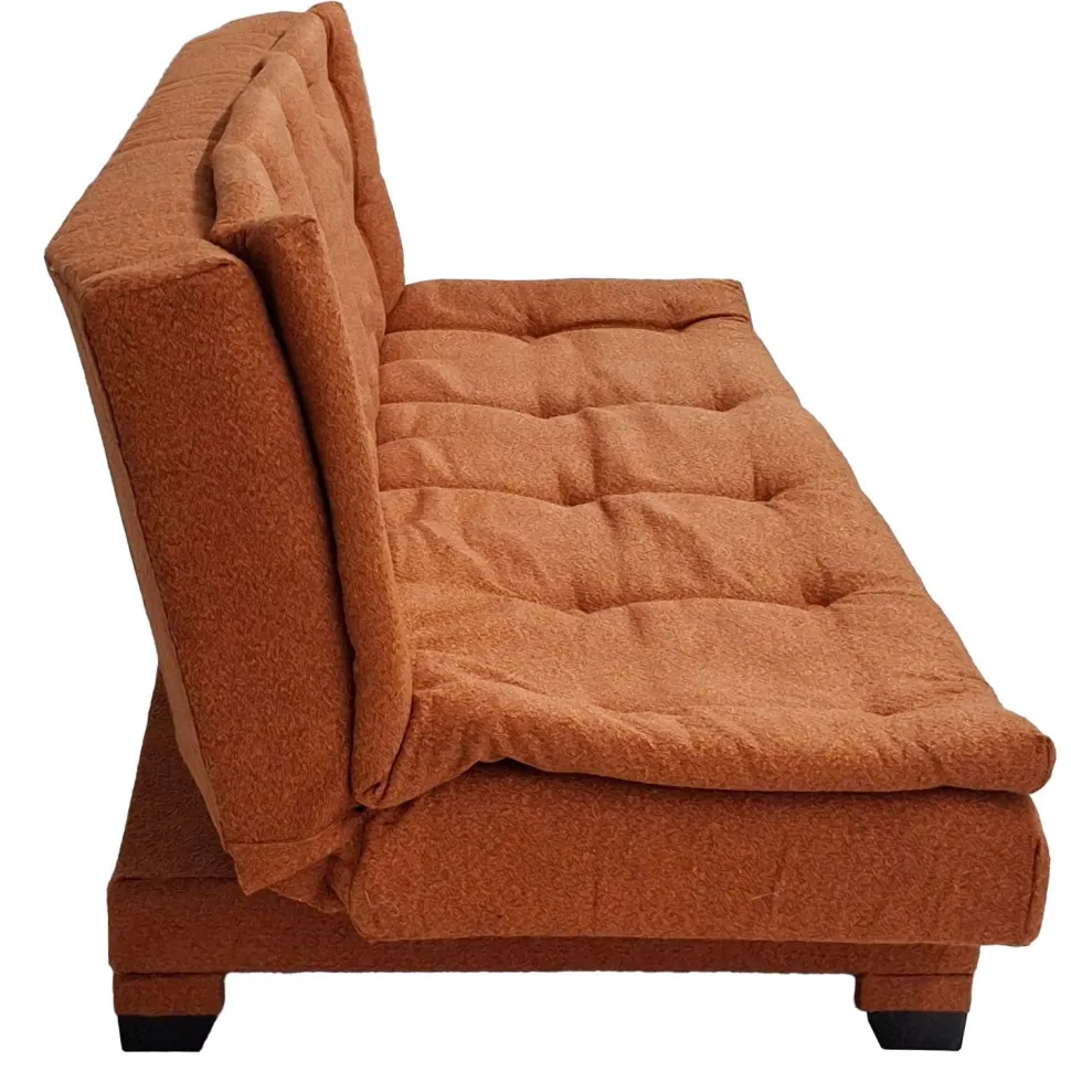 Canapé convertible 3 places Lefkada Tissu texturé Orange terracotta