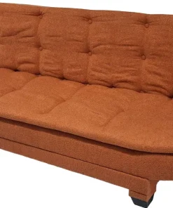 Canapé convertible 3 places Lefkada Tissu texturé Orange terracotta