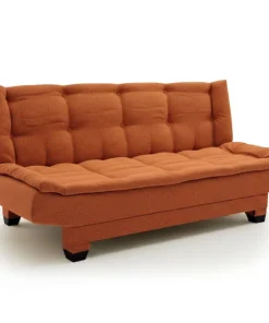 Canapé convertible 3 places Lefkada Tissu texturé Orange terracotta