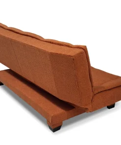 Canapé convertible 3 places Lefkada Tissu texturé Orange terracotta