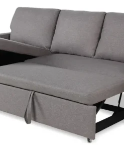 Canapé convertible avec angle réversible Baleares Tissu Gris clair