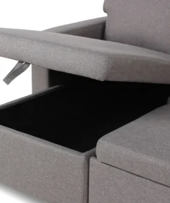 Canapé convertible avec angle réversible Baleares Tissu Gris clair