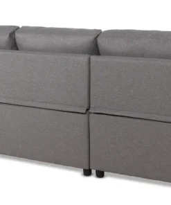 Canapé convertible avec angle réversible Baleares Tissu Gris clair