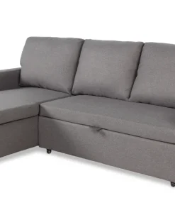 Canapé convertible avec angle réversible Baleares Tissu Gris clair