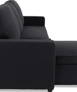 Canapé convertible avec angle réversible Baleares Velours Noir