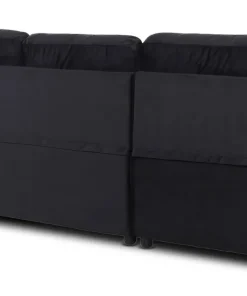 Canapé convertible avec angle réversible Baleares Velours Noir