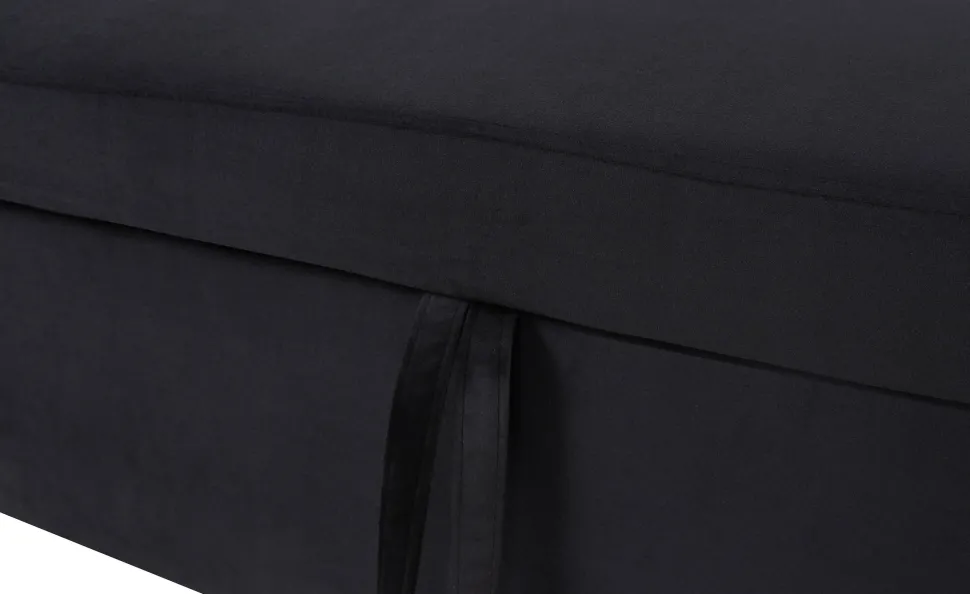 Canapé convertible avec angle réversible Baleares Velours Noir
