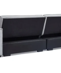 Canapé convertible cic-clac avec angle réversible Pikado Tissu effet lin Gris clair