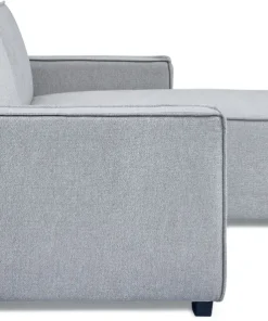 Canapé convertible cic-clac avec angle réversible Pikado Tissu effet lin Gris clair